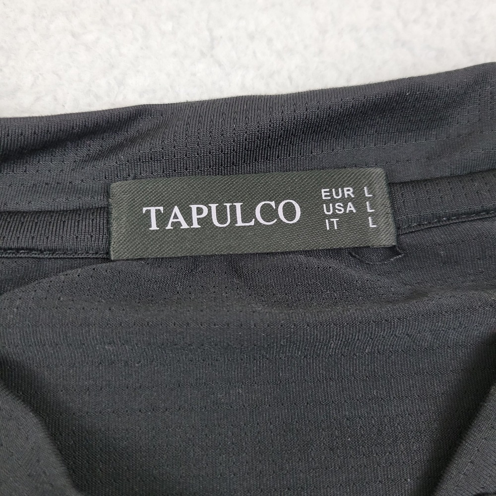 Tapulco Shirt Mens Large Black Camouflage Long Sleeve Henley Polyester Spandex - Picture 3 of 8